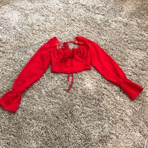 Red crop top